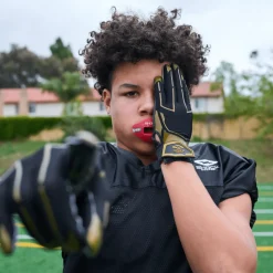 Black/Gold Chain Showtime Receiver Gloves