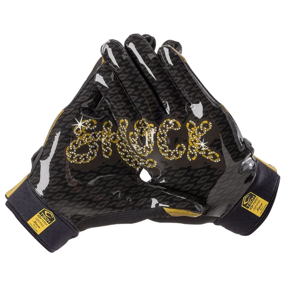 Black/Gold Chain Showtime Receiver Gloves