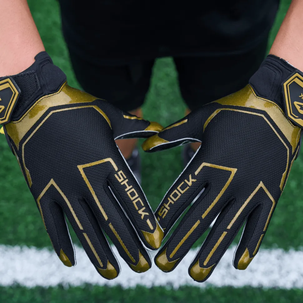 Black/Gold Chain Showtime Receiver Gloves