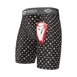Black/White Lux Core Compression Short with Bio-Flex Cup