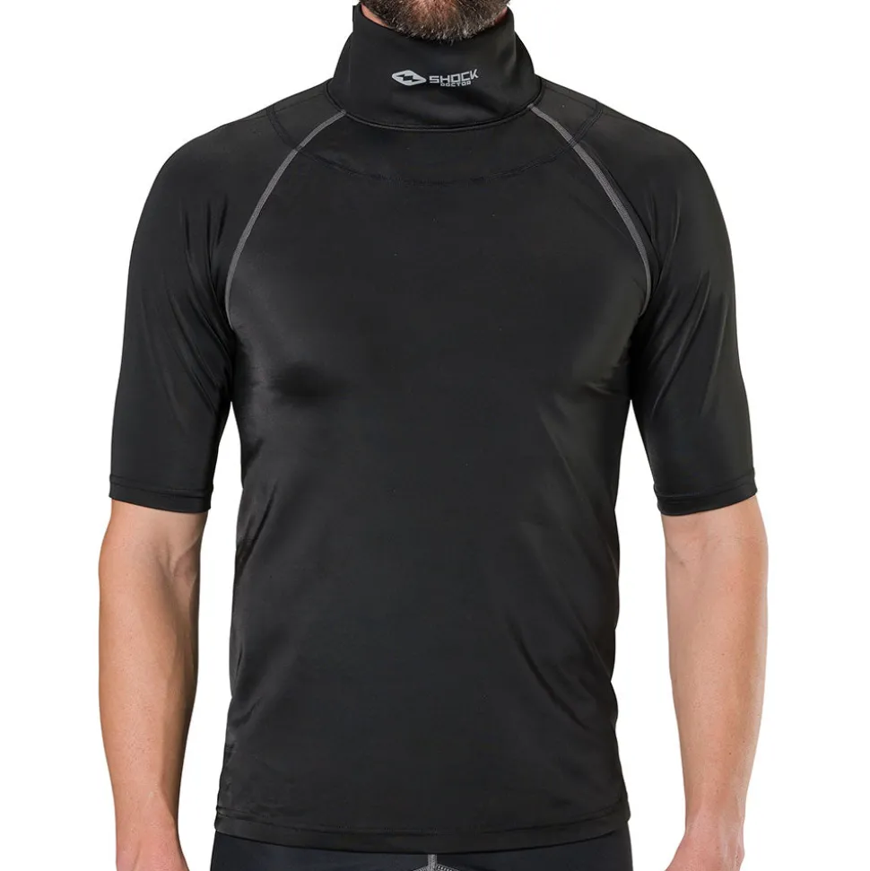 Ultra Compression Hockey Short Sleeve Shirt With Integrated Neck Guard