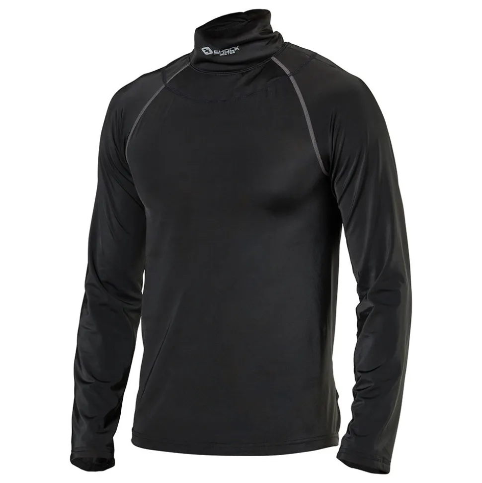Ultra Compression Hockey Long Sleeve Shirt With Integrated Neck Guard