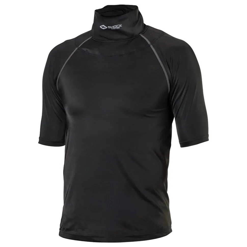 Ultra Compression Hockey Short Sleeve Shirt With Integrated Neck Guard