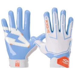 White/Columbia Blue Stitch Showtime Receiver Gloves
