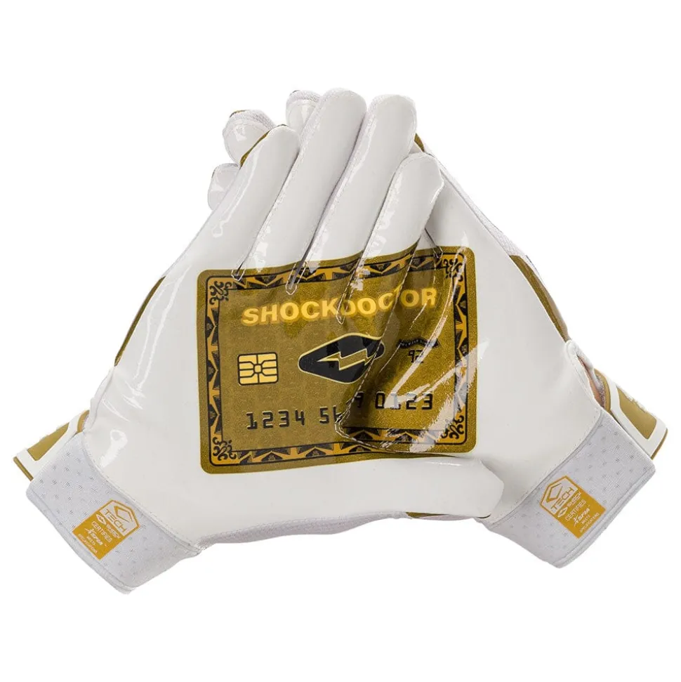 White/Gold Card Showtime Receiver Gloves