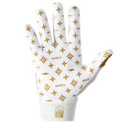 White/Gold Lux Showtime Receiver Gloves