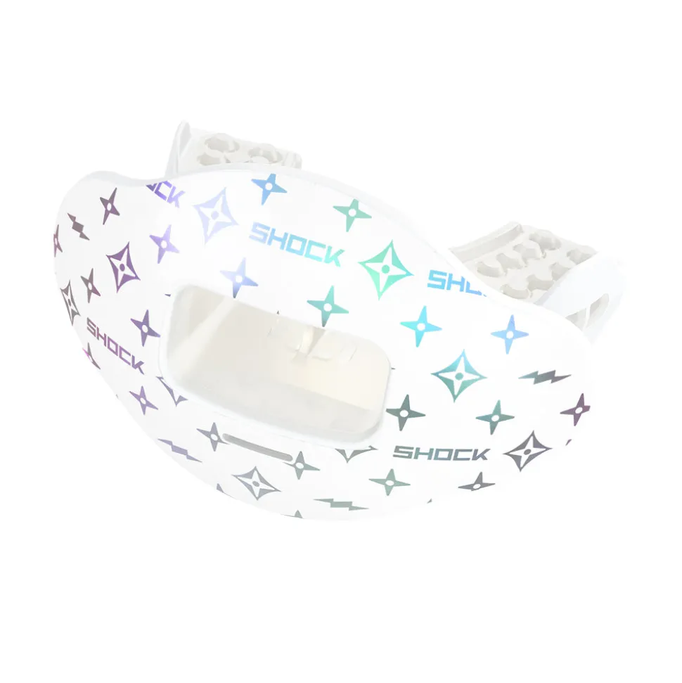 White/Iridescent Lux Max AirFlow Football Mouthguard