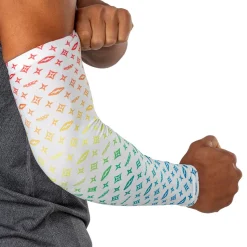 White/Multi Color Lux Showtime Compression Arm Sleeve